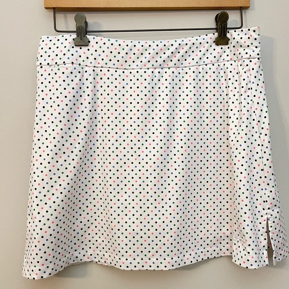 Slazenger Golf Skort Medium Pickleball White Polka Dot Pockets